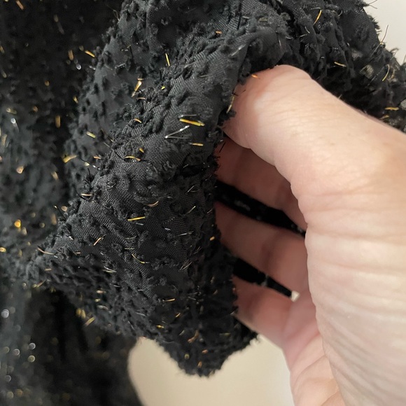 VOY NWT Textured Lurex The Festive Dress Black and Gold Size M - Picture 7 of 13